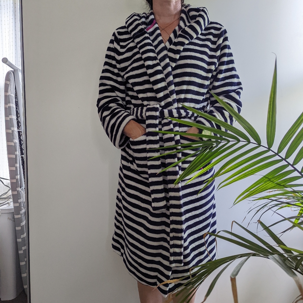 Joules tea & crumpets plush robe women's small/medium